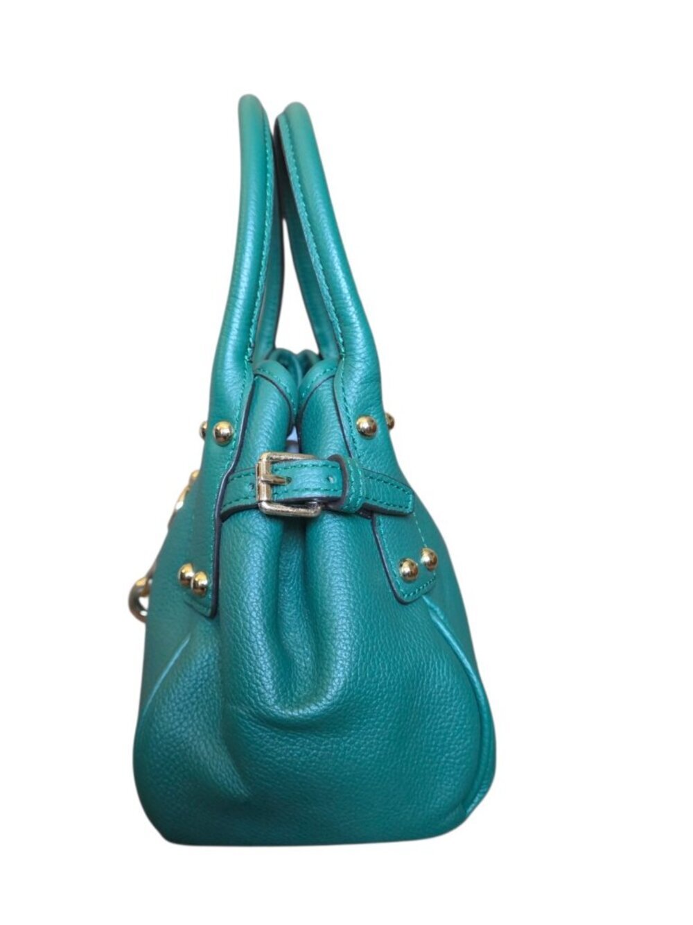 Dooney & Bourke Belvedere Logo Lock Satchel Jade Green Pebble Leather Bag - Picture 7 of 16